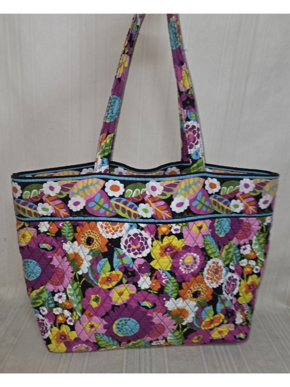 Vera Bradley Va Va Bloom Floral Large Tote Bag Purse Flowers Quilted Retired - Picture 2 of 8